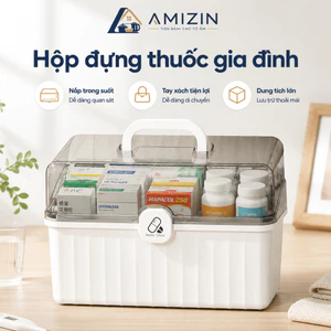 Hộp đựng thuốc gia đình Toshudo, đựng thuốc, đồ dùng y tế và đồ mỹ phẩm AMIZIN