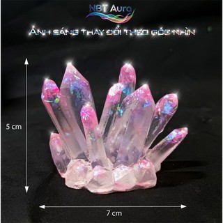 Tinh Thể Hồng Pastel Ánh Kim – Aurora Pink Crystal