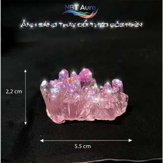 Tinh Thể Hồng Pastel Ánh Kim – Aurora Pink Crystal