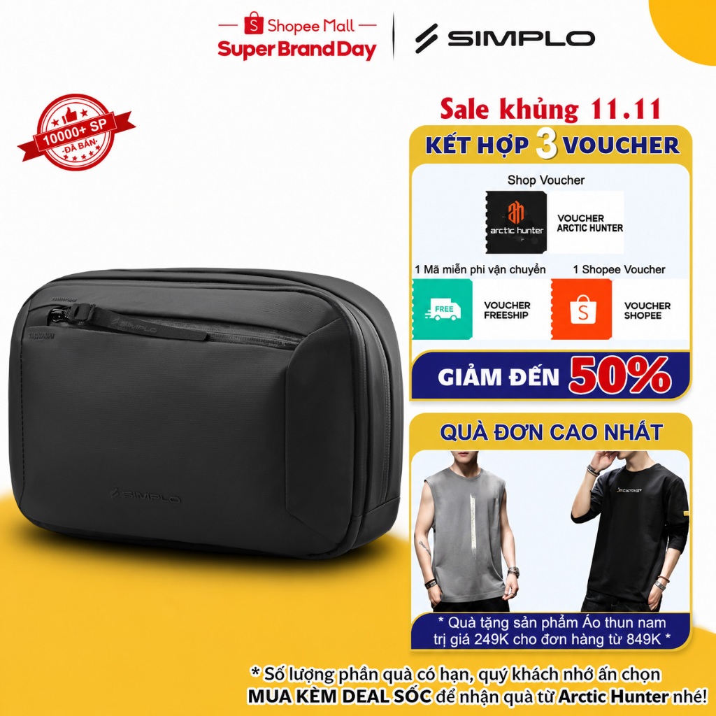 Túi Đeo Chéo EDC SIMPLo 3L Nhiều Ngăn Chống Nước Đi Làm Đi Chơi Techwear