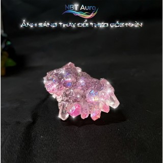 Tinh Thể Hồng Pastel Ánh Kim – Aurora Pink Crystal