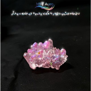 Tinh Thể Hồng Pastel Ánh Kim – Aurora Pink Crystal