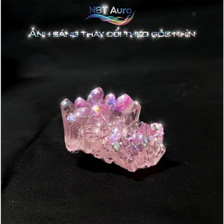 Tinh Thể Hồng Pastel Ánh Kim – Aurora Pink Crystal