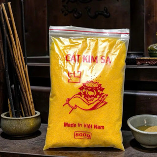 Cát Kim Sa Bốc Bát Hương Phong Thuỷ-Cát Vàng Thạch Anh Thu Hút Tài Lộc,May Mắn-Cát Vàng 500g