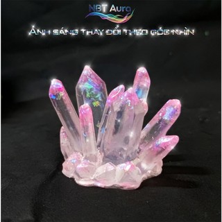 Tinh Thể Hồng Pastel Ánh Kim – Aurora Pink Crystal