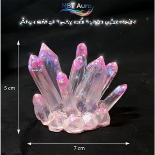Tinh Thể Hồng Pastel Ánh Kim – Aurora Pink Crystal