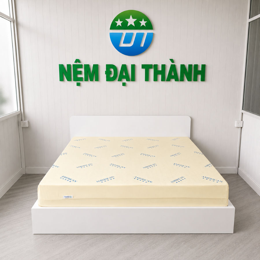[TẶNG 2 GỐI NGỦ] Nệm Cao Su Ép Tổng Hợp Đa Tầng American ĐẠI THÀNH Đàn Hồi Êm Ái, Bảo Hành 10 Năm