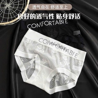 set 3/5 Quần lót nữ ren lưới không đường may cạp chữ COMFORTABLE co giãn-Size M,L