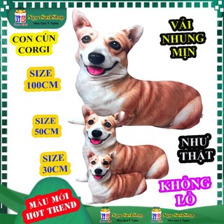 Gấu Bông Con Chó 3D Như Thật Độc Lạ - Thú Nhồi Bông Corgi, Chó Liếc Nâu, Chó Vàng Siêu Cưng NGỌC SUSI