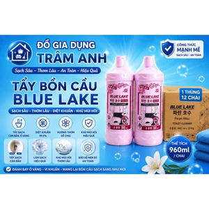 Combo 2 - 5 - Thùng 12 Chai Nước Tẩy Bồn Cầu Blue Lake 960ml - Khử Vết Ố Vàng Trong 1 Lần Sử Dụng