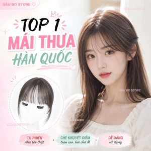 Tóc mái giả thưa Hàn Quốc – Kẹp gọn, không lộ chân tóc, che trán gọn