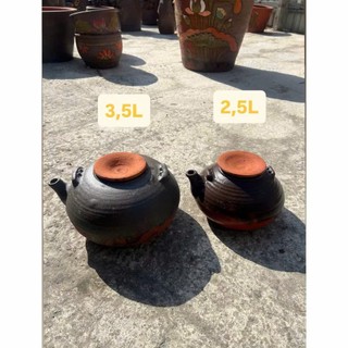 Ấm Sắc Thuốc Bằng Gốm Đất Nung Không Tráng Men,Hàng Thủ Công Vuốt Tay Dung Tích 2.5L-3.5L