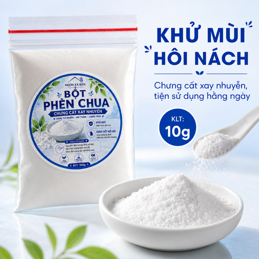 Bột Phèn Chua Chưng Cất, Hỗ Trợ Khử Mùi Cơ Thể, Giảm Mùi Mồ Hôi
