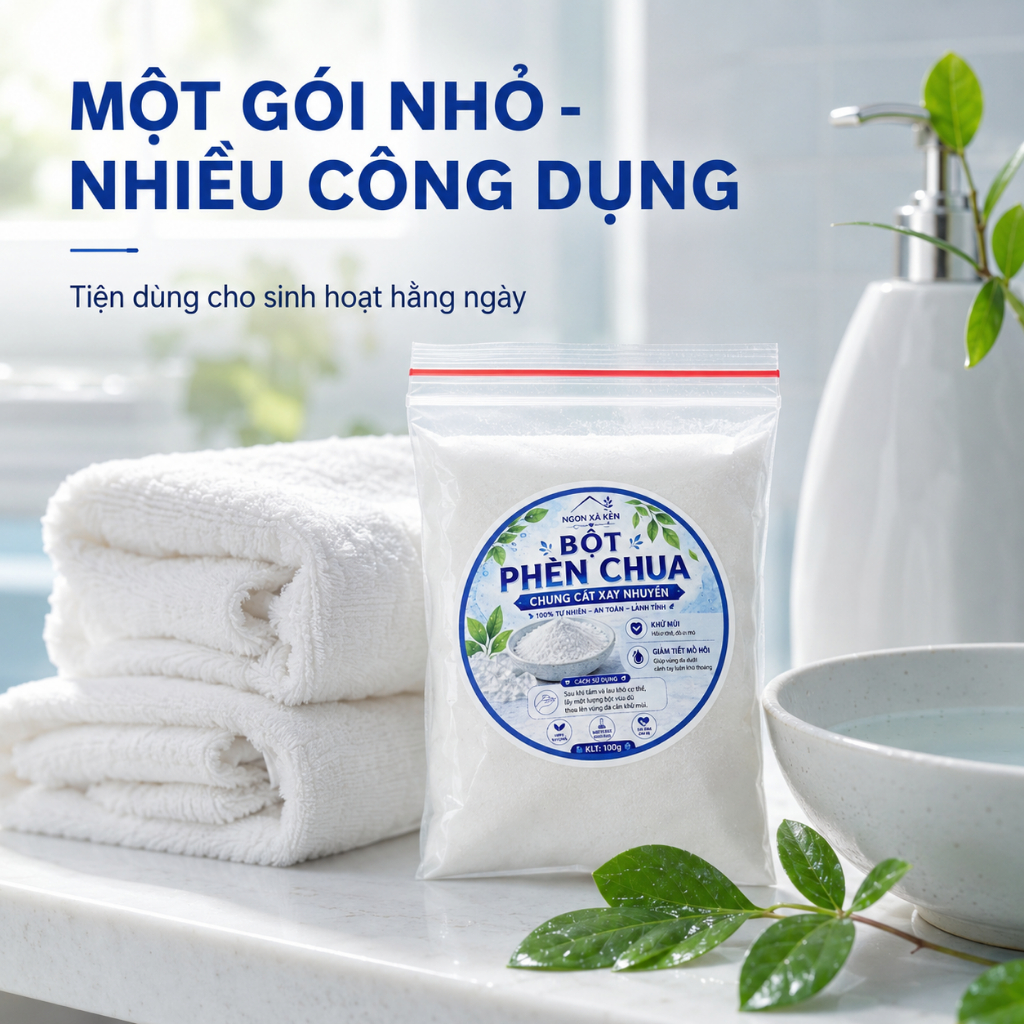 Bột Phèn Chua Chưng Cất, Hỗ Trợ Khử Mùi Cơ Thể, Giảm Mùi Mồ Hôi