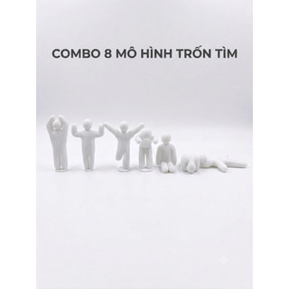 Combo 8 Mô Hình Trốn Tìm Siêu Đáng Yêu - Đồ Chơi Trang Trí Bàn Làm Việc, Decor Góc Học Tập Sáng Tạo