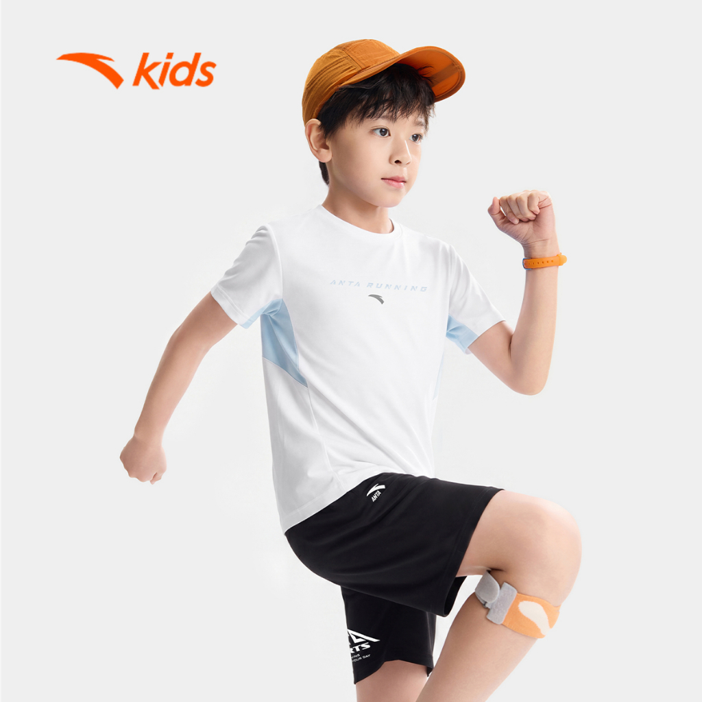 Anta Kids Áo Thun Ngắn Tay thể Thao Bé Trai Thoáng Mát, Khô Nhanh, Thoải Mái Vận Động A72625127