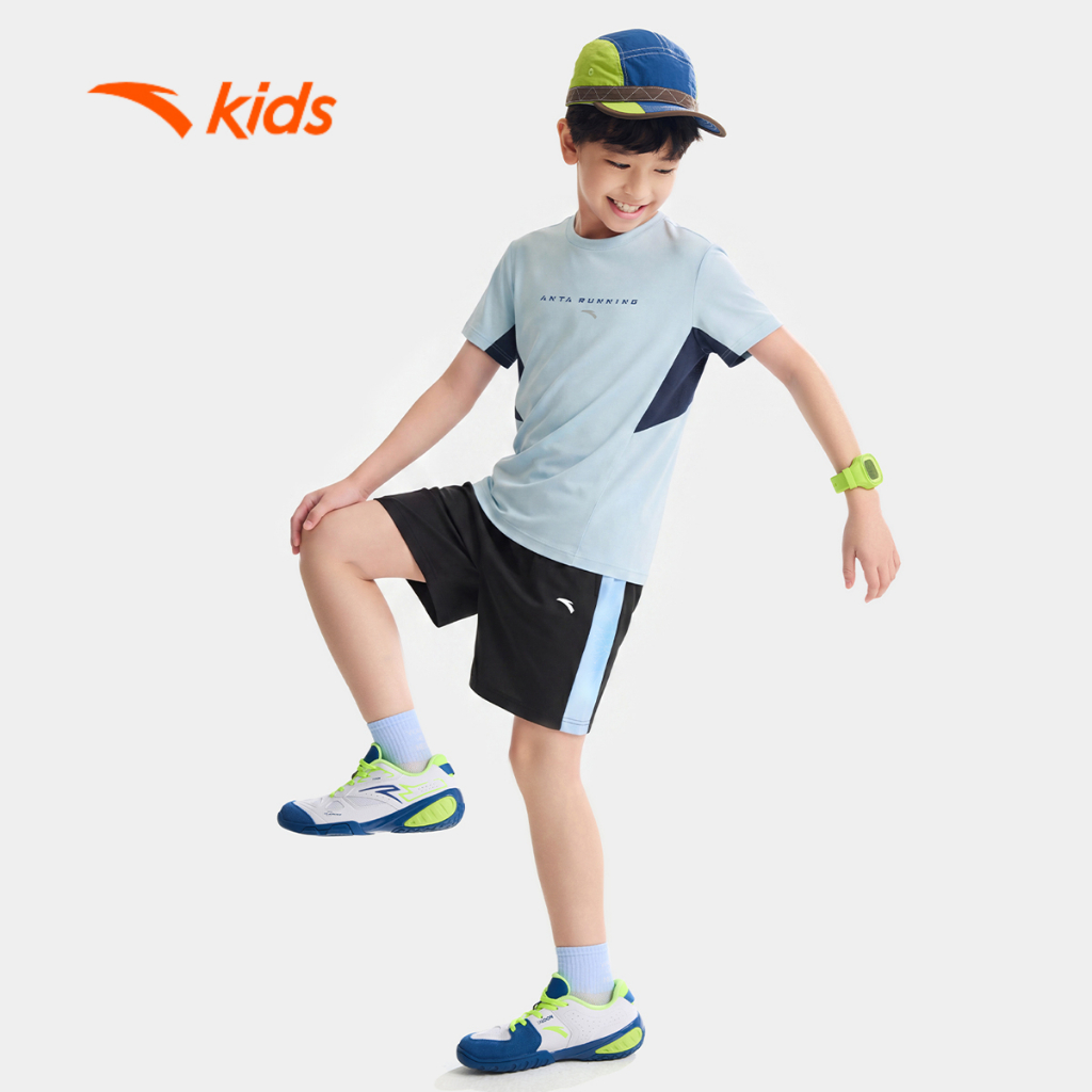 Anta Kids Áo Thun Ngắn Tay thể Thao Bé Trai Thoáng Mát, Khô Nhanh, Thoải Mái Vận Động A72625127