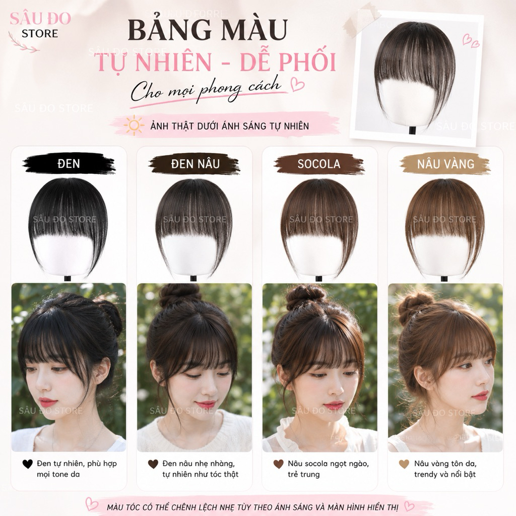 [SỈ TÓC GIẢ] COMBO 10, 20,50, 100 MÁI THƯA CÓ MAI VÀ KHÔNG MAI ĐỦ MÀU SỐ LƯỢNG LỚN GIẢ SỈ ƯU ĐÃI