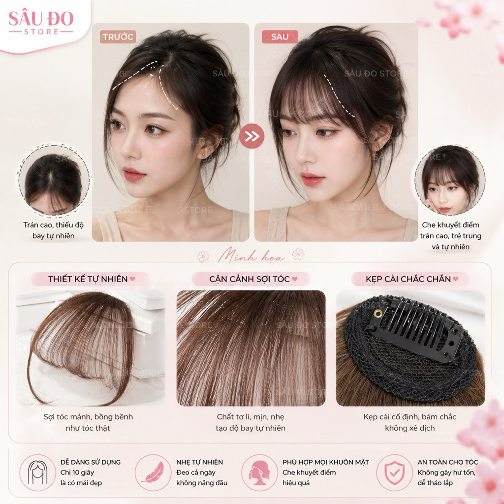 [SỈ TÓC GIẢ] COMBO 10, 20,50, 100 MÁI THƯA CÓ MAI VÀ KHÔNG MAI ĐỦ MÀU SỐ LƯỢNG LỚN GIẢ SỈ ƯU ĐÃI