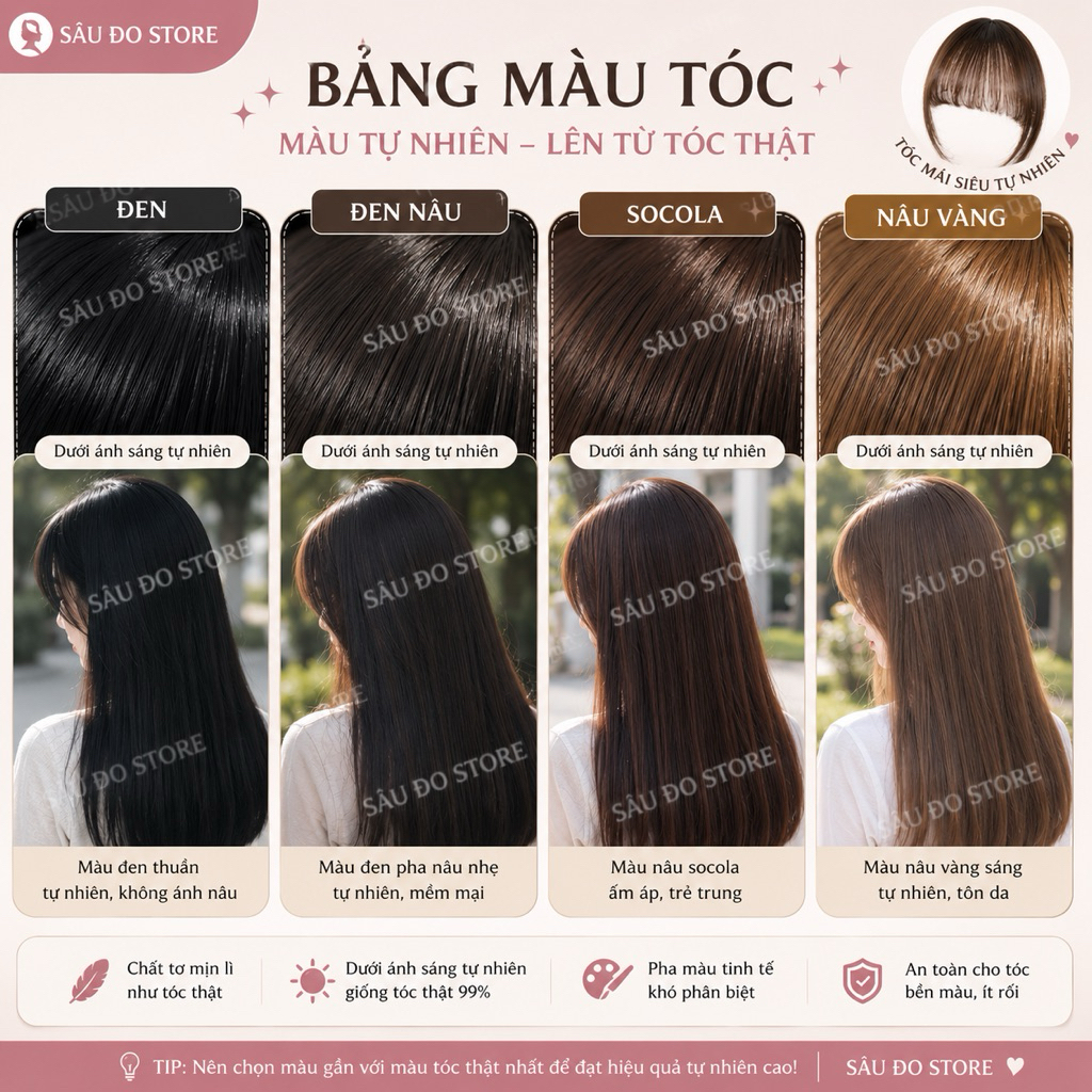 [SỈ TÓC GIẢ] COMBO 10, 20,50, 100 MÁI THƯA CÓ MAI VÀ KHÔNG MAI ĐỦ MÀU SỐ LƯỢNG LỚN GIẢ SỈ ƯU ĐÃI