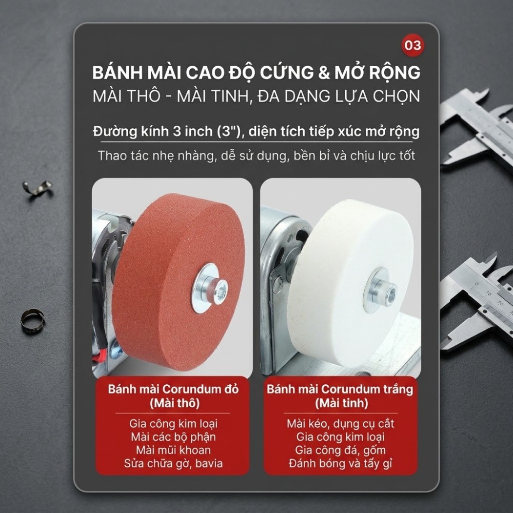 Máy Mài Dao Kéo 2 Đá Động Cơ Mạnh Mẽ, Máy Đánh Bóng Điều Chỉnh Tốc Độ Linh Hoạt, Máy Mài Mini Mài Thô Mài Tinh Cao Cấp