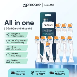 Hộp 8 đầu thay thế bàn chải điện 9pmcare AIO All-in-one (Tương thích các dòng Philips Sonicare)