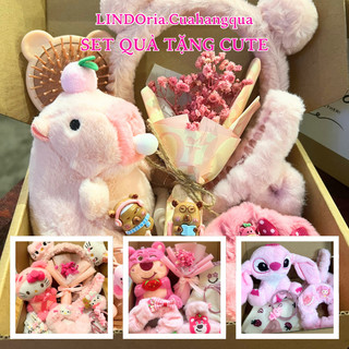 Set Quà Tặng Cute LINDOria, Quà Tặng Sinh Nhật, 14/2, 8/3, 20/10, Capybara, Cinna, Kitty..