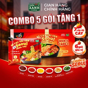 Hộp 5 Tặng 1 - Mì Cay Seoul 7 Cấp Độ 6 Gói Gia Vị Hải Sản Chua Cay Trang Trại Sạch Thôn Xanh Farm