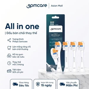 Bộ 4 đầu thay thế bàn chải điện 9pmcare AIO All-in-one (Tương thích các dòng Philips)
