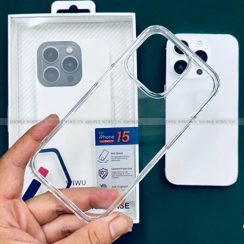 Ốp Trong hỗ trợ sạc không dây Wiwu Crystal iShield Pro Case cho IPhone 15 16 17Promax
