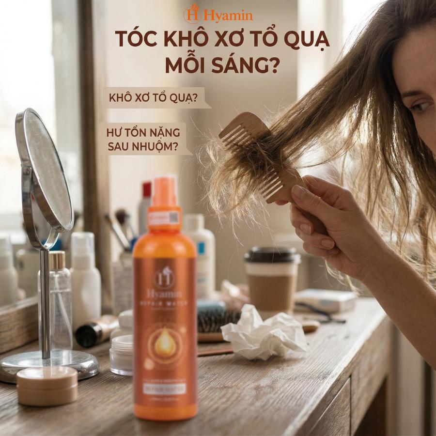 HYAMIN Xịt Đạm Dưỡng Tóc Collagen 300ml Phục Hồi Tóc Khô Xơ Hư Tổn, Giảm Gãy Rụng, Chống Rối, Dưỡng Mềm Mượt Bóng Khỏe