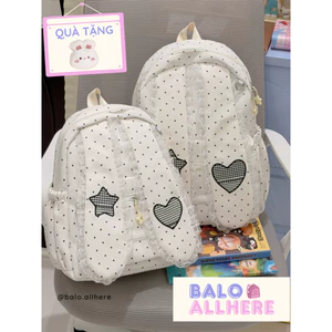BaLo (XINHXINH) [ORDER] Balo Nữ Tai Thỏ Ren Họa Tiết Chấm Bi Xinh BL379