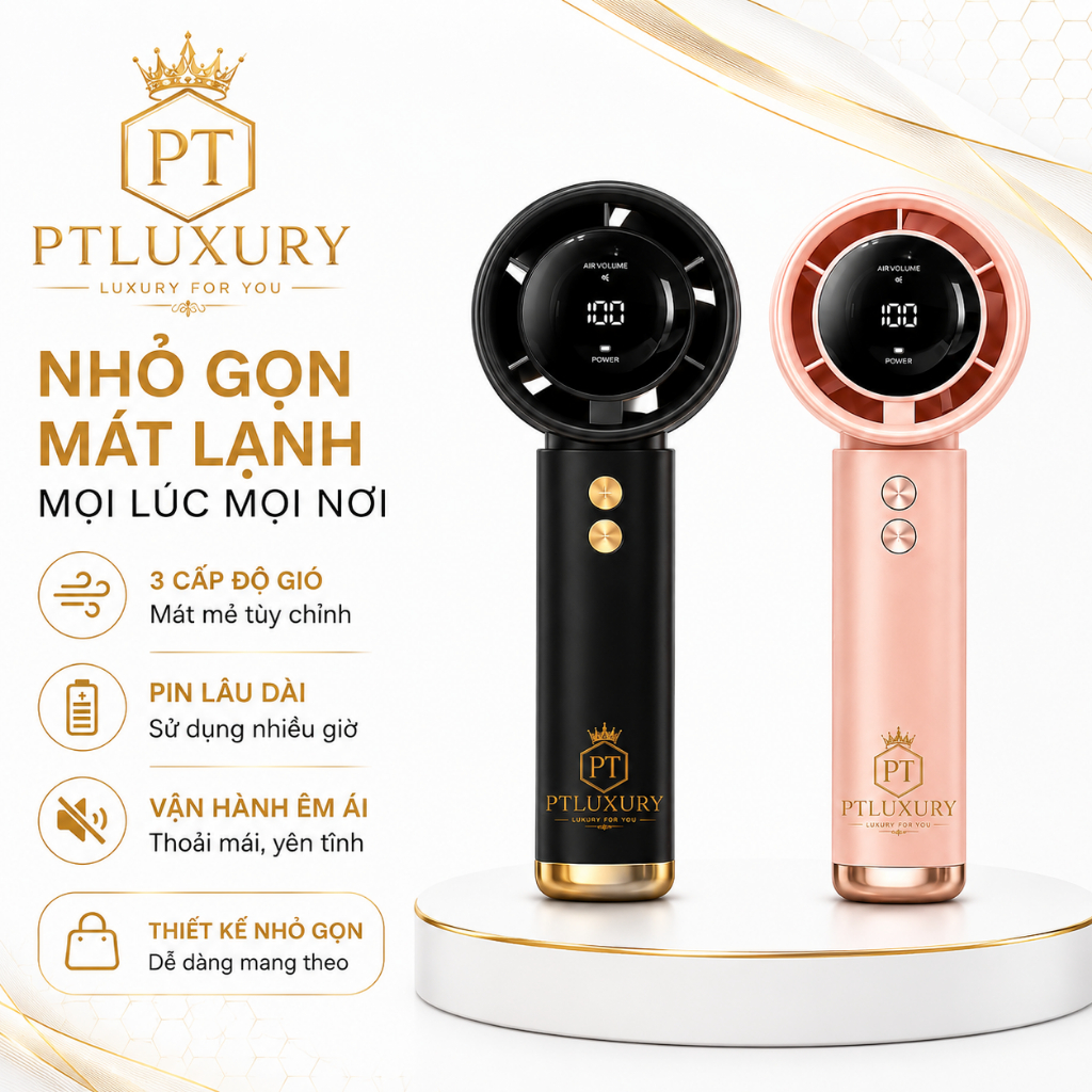 [ HỎA TỐC  ] Quạt Cầm Tay PLSHARK 100 Mức Độ Gió Động Cơ Turbo Dung Lượng Pin 5000 mmAh