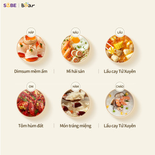 Nồi Điện Đa Năng Bear MC-4H16H Nồi Lẩu Mini Chống Dính Ca Nấu Mì Chiên Xào Tiện Lợi Chính Hãng