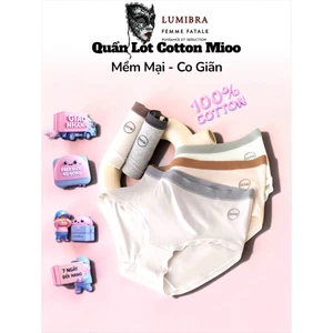 Set 3/5 Quần Lót Nữ Cotton MIOO Cạp Cao Kháng Khuẩn 10A Freesize 45-65kg Không Lằn Bụng
