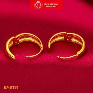 Bông Tai Nữ Cổ Điển Xi Mạ Vàng 24K, Khuyên Tai Thiết Kế Tối Giản Dễ Phối Đồ Trang Sức Hava - HVBT97