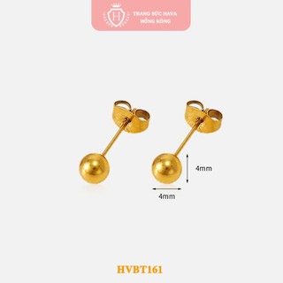 Bông Tai Nữ, Khuyên Tròn Cổ Điển Xi Mạ Vàng 24K - Thiết Kế Thanh Lịch - Trang Sức Hava - HVBT97