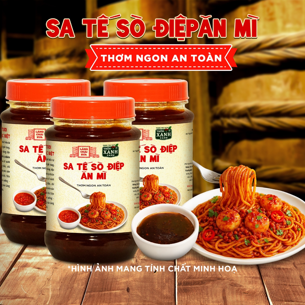 [Combo 3 hủ 260g] Sa tế sò điệp ăn mì Thôn Xanh Farm dùng ăn mì, các món chiên, nướng, phở, bún, cơm