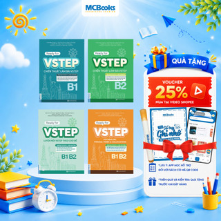 Sách - Combo luyện thi Vstep - Ready for VSTEP B1, B2 -  Chiến Thuật Làm Bài và Tổng hợp từ vựng luyện nói B1, B2