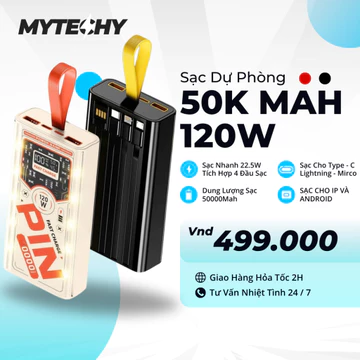 Sạc Dự Phòng 50000mAh HARRY Sạc Nhanh PD 120W / 22.5W - Pin Dự Phòng Dung Lượng Lớn, Màn Hình LED Hiển Thị % Pin