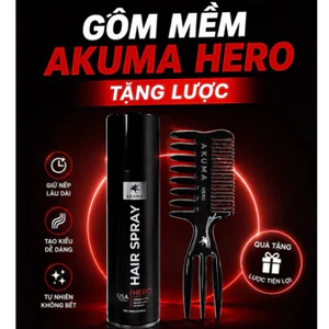 Keo Xịt tóc AKUMA HERO 150ml định hình kiểu tóc tự nhiên, tóc bồng bềnh, hương nước hoa