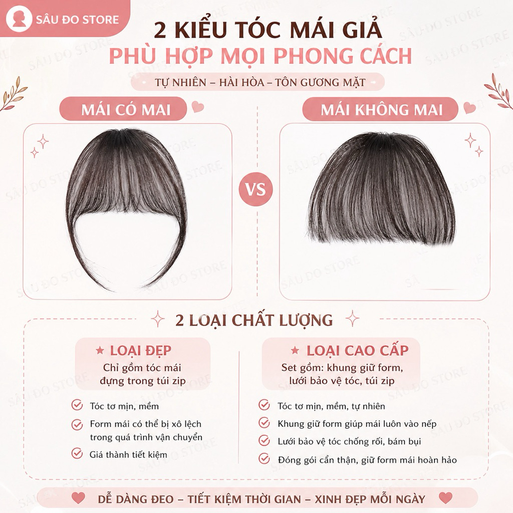 [RẺ NHẤT] TÓC KẸP MÁI THƯA HÀN QUỐC SIÊU THỰC DỄ DÙNG CHO NỮ