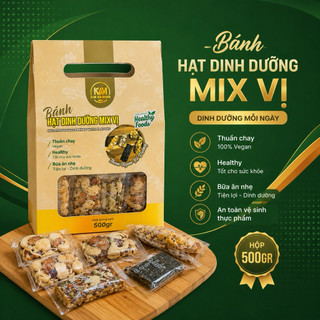 Bánh Dinh Dưỡng Mix Vị Hộp 500G Bánh Ăn Kiêng Hỗ Trợ Giảm Cân Bánh Hạt Dinh Dưỡng Ngũ Cốc