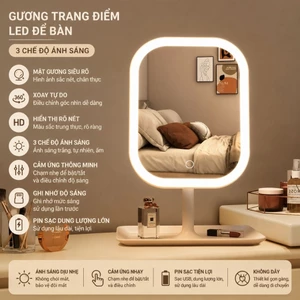 Gương Để Bàn Có Đèn LEDs 3 màu