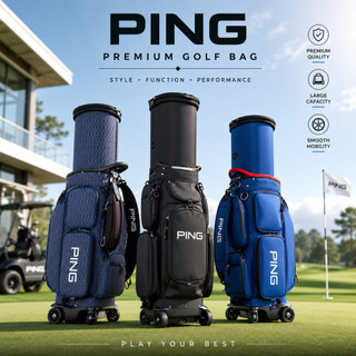 [TRAVEL ELITE] Túi Gậy Golf PING Nắp Cứng Cao Cấp - Chuyên Dụng Đi Máy Bay ( Golfworldforall )