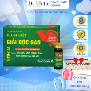 Nước trợ gan THANH NHIỆT GIẢI ĐỘC GAN EUPHAR (xanh lá)giải rượu làm mát gan, lợi mật,tăng cường chức năng gan 1c 30ml