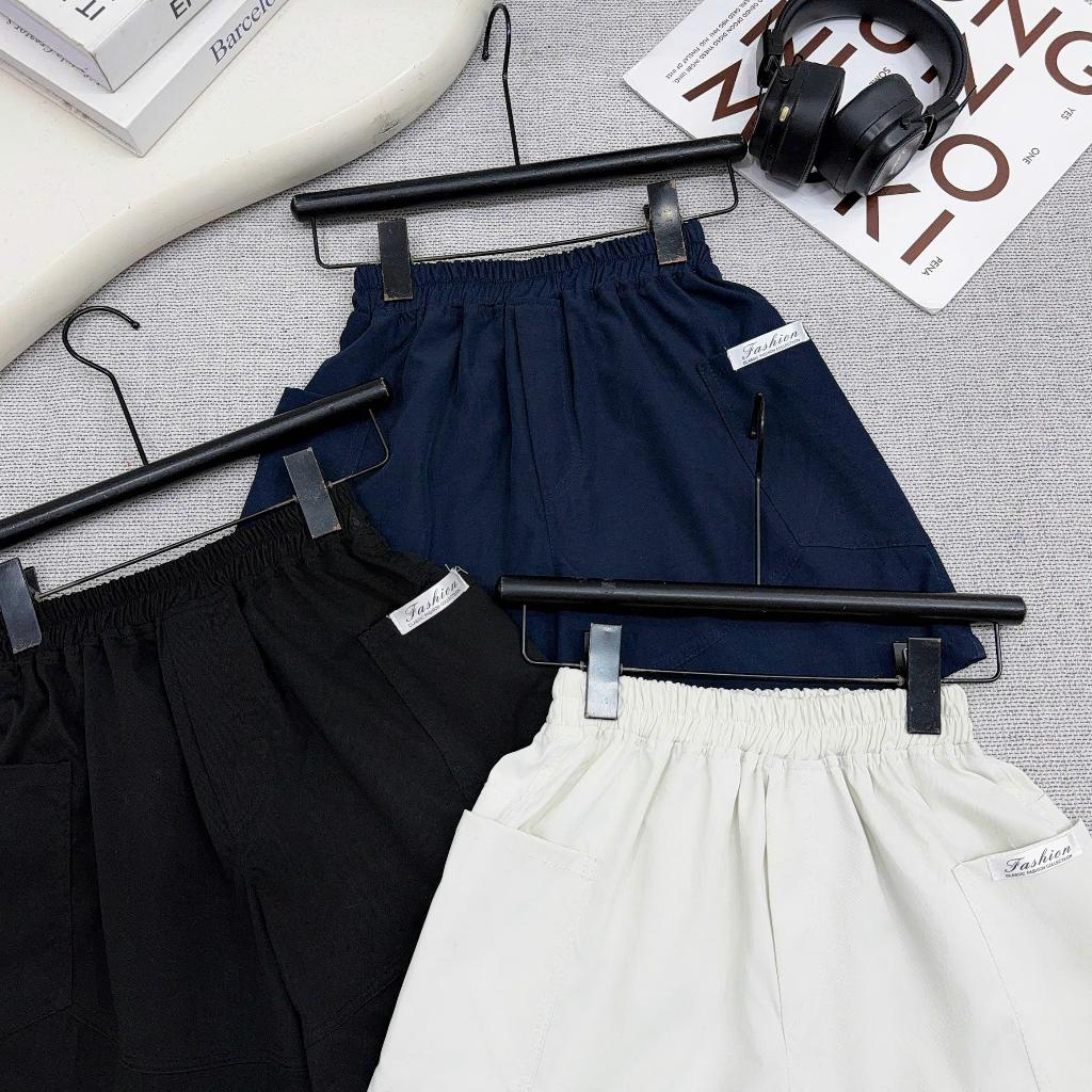 Quần Short Kaki Mềm Bé Trai In Chữ Fashion 17-60kg, Quần Ngố Hàn Quốc Đi Học Đi Chơi