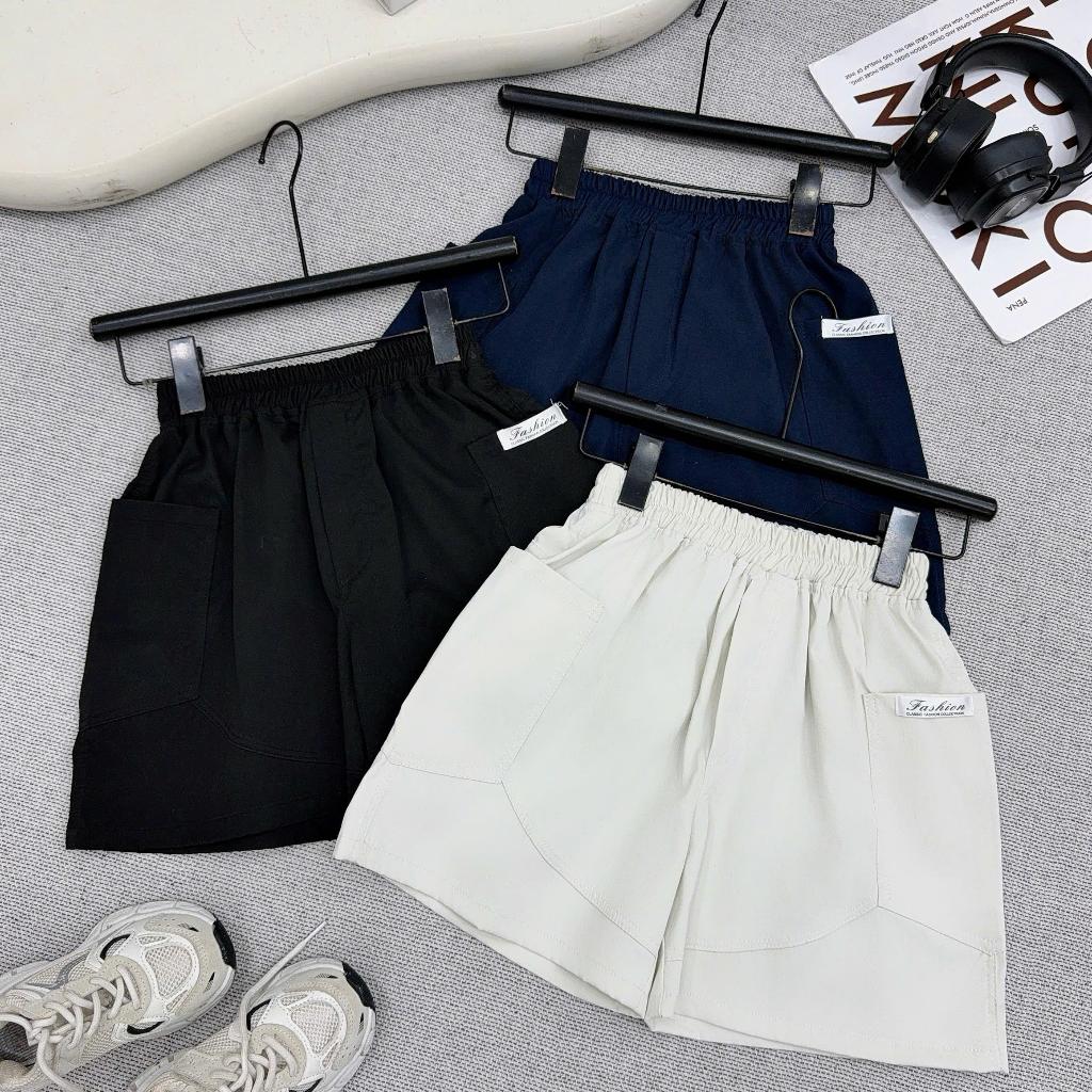 Quần Short Kaki Mềm Bé Trai In Chữ Fashion 17-60kg, Quần Ngố Hàn Quốc Đi Học Đi Chơi