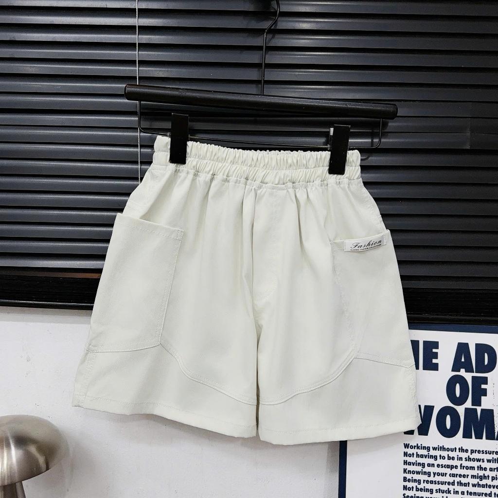 Quần Short Kaki Mềm Bé Trai In Chữ Fashion 17-60kg, Quần Ngố Hàn Quốc Đi Học Đi Chơi