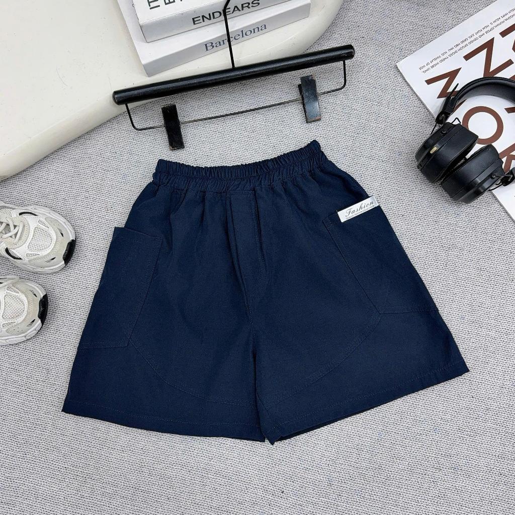 Quần Short Kaki Mềm Bé Trai In Chữ Fashion 17-60kg, Quần Ngố Hàn Quốc Đi Học Đi Chơi